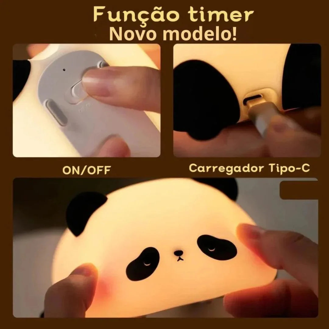 Luminária de Silicone Panda
