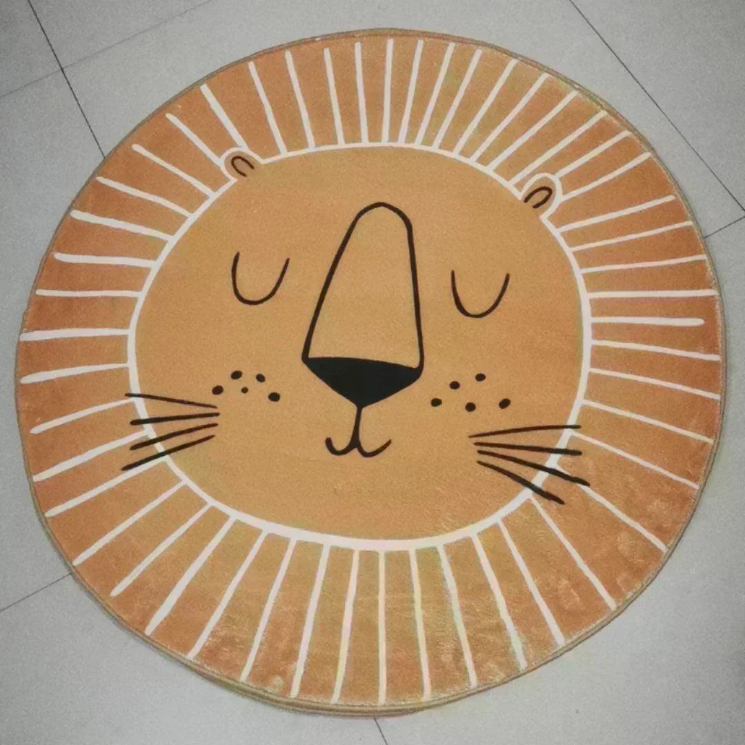 Tapete Infantil Redondo com Estampa de Leão
