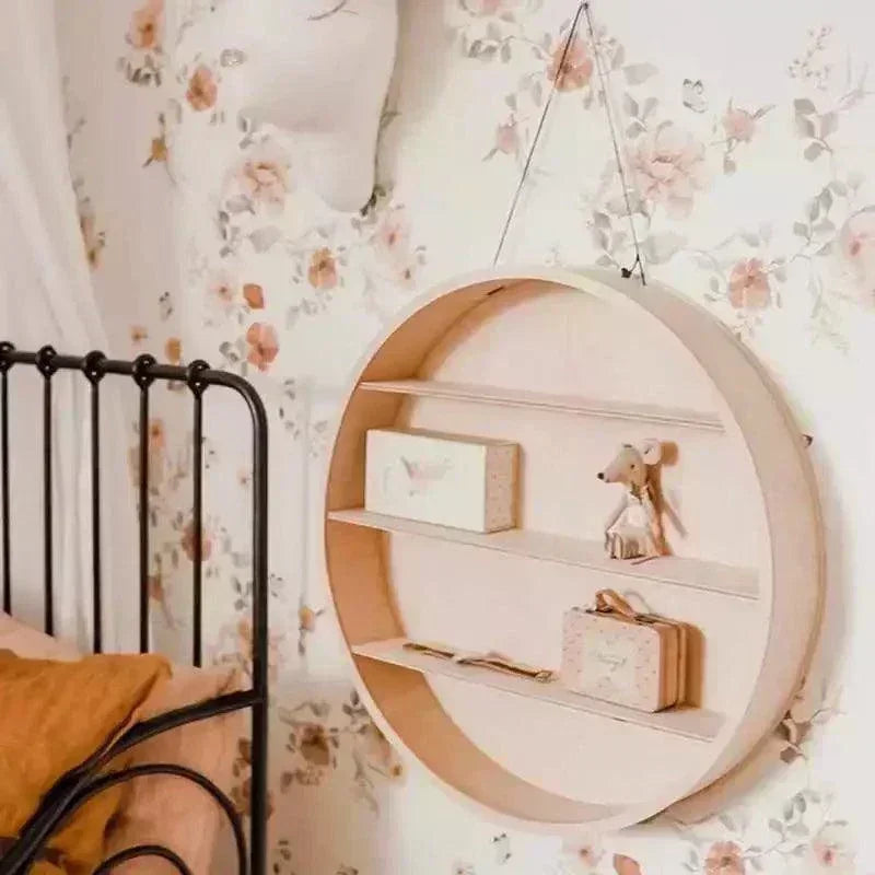 Prateleira Circular de Parede Multi-Camada para Decoração