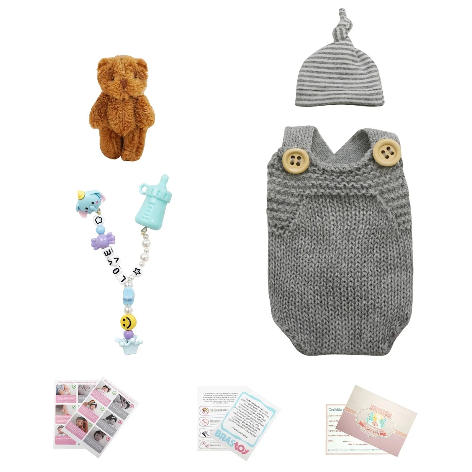 Mini Boneca Bebê Reborn Menino em Silicone Sólido 20cm