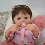 Boneca Bebê Reborn Ivy olhos castanhos Greenlucky