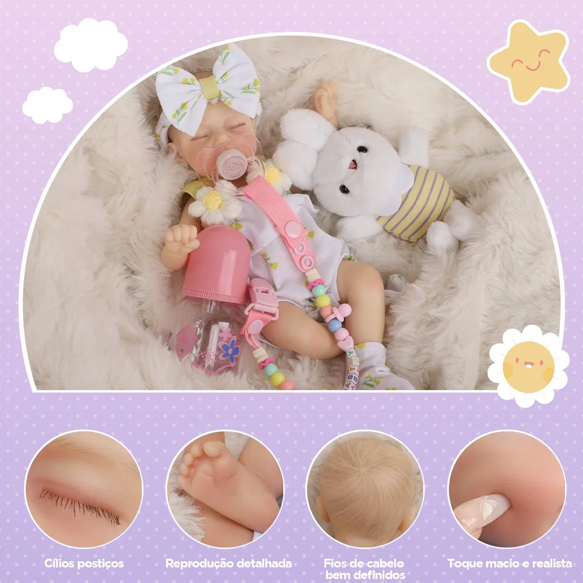 Boneca Bebê Reborn Melina em Silicone Sólido Premium Greenlucky