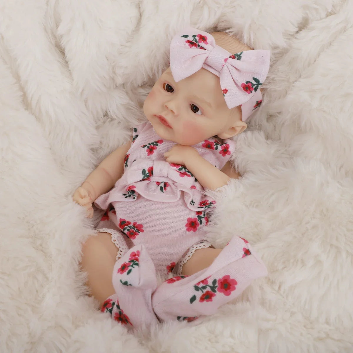 Boneca Bebê Reborn Ísis em Silicone Sólido Premium Greenlucky