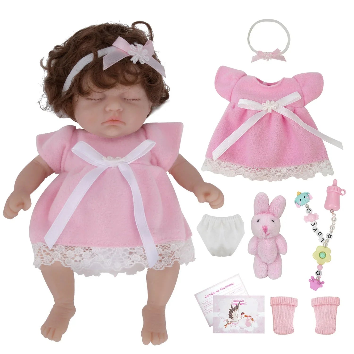 Mini Boneca Bebê Reborn Menina Vivi Greenlucky