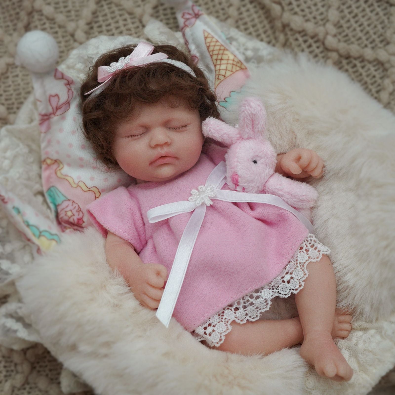 Mini Boneca Bebê Reborn Menina Vivi Greenlucky