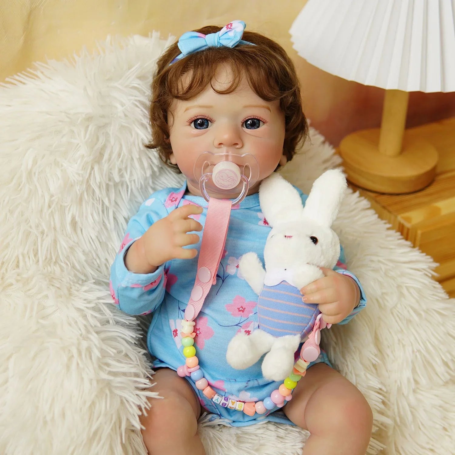 Boneca Bebê Reborn Ivy olhos azuis Greenlucky