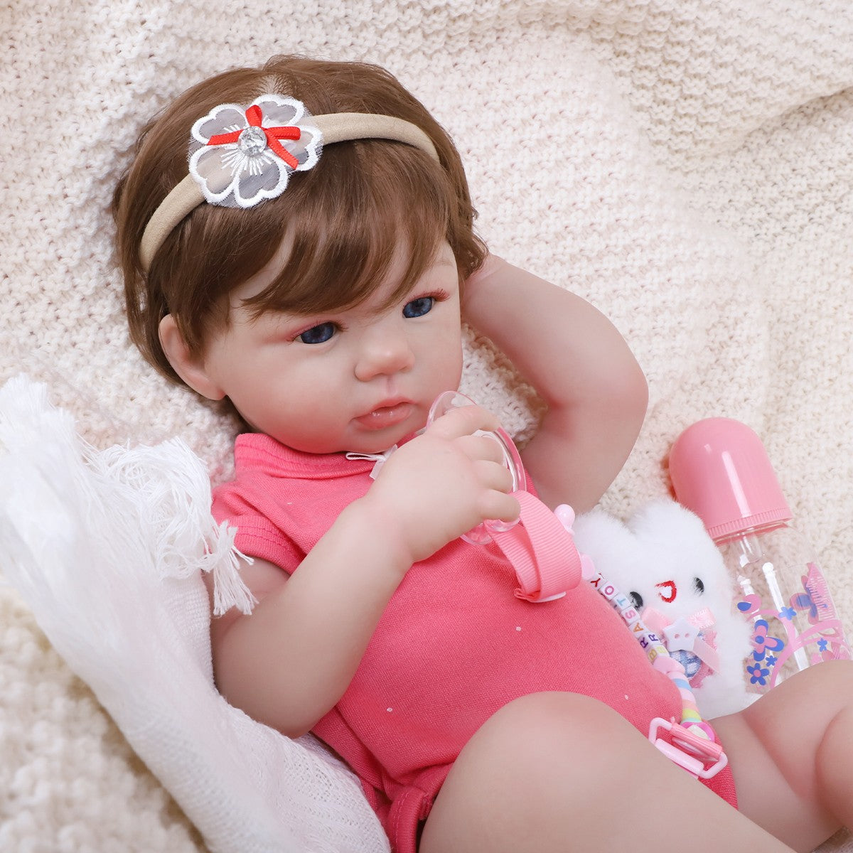 Boneca Bebê Reborn Cléo em Vinil de Silicone Greenlucky