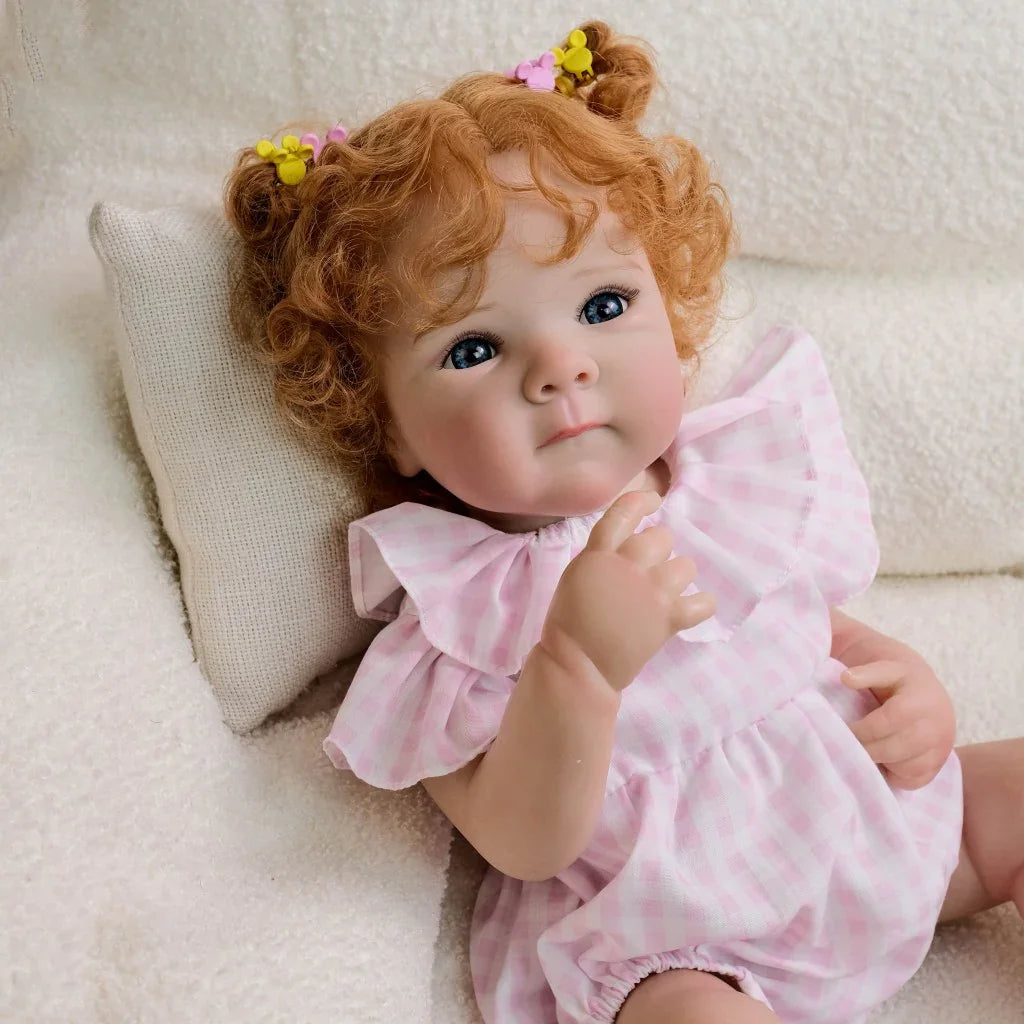 Boneca Bebê Reborn Menina Loirinha ou Ruivinha - Corpo Inteiro em Silicone Macio e Realista