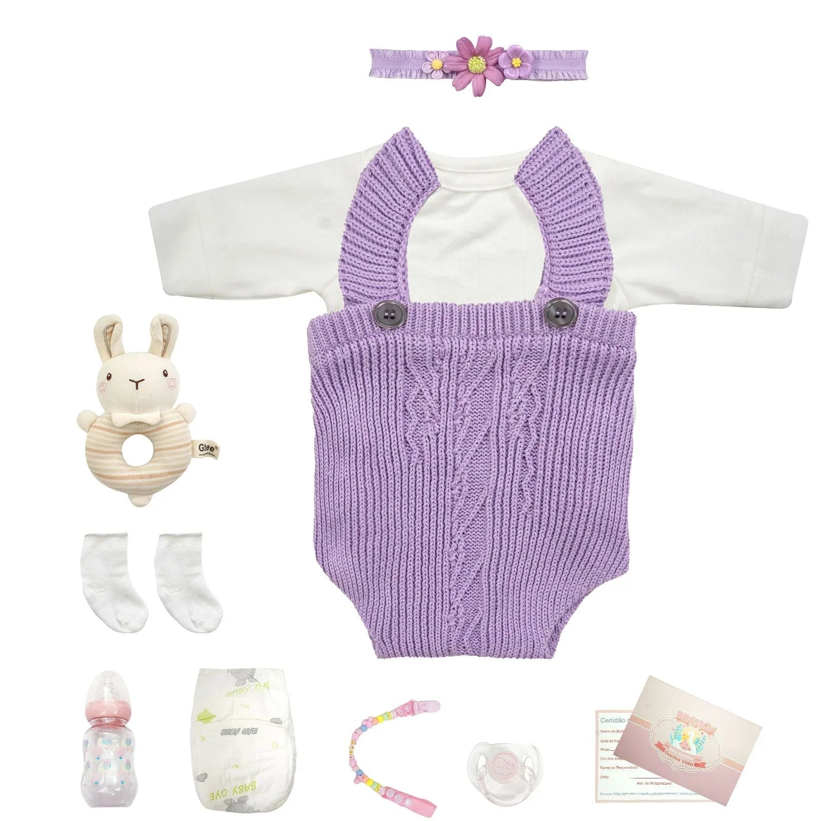 Boneca Bebè Reborn Violetta - Corpo Inteiro em Silicone Macio e Realista
