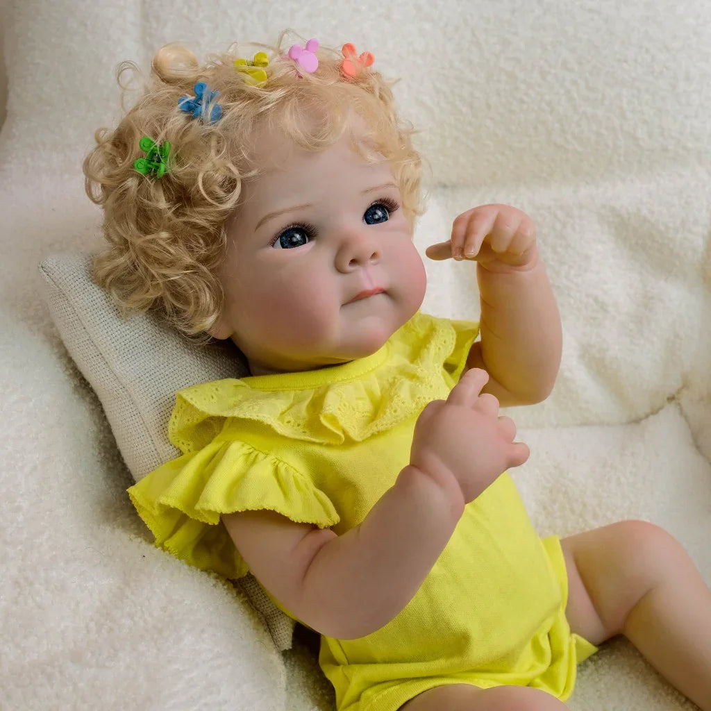 Boneca Bebê Reborn Menina Loirinha ou Ruivinha - Corpo Inteiro em Silicone Macio e Realista