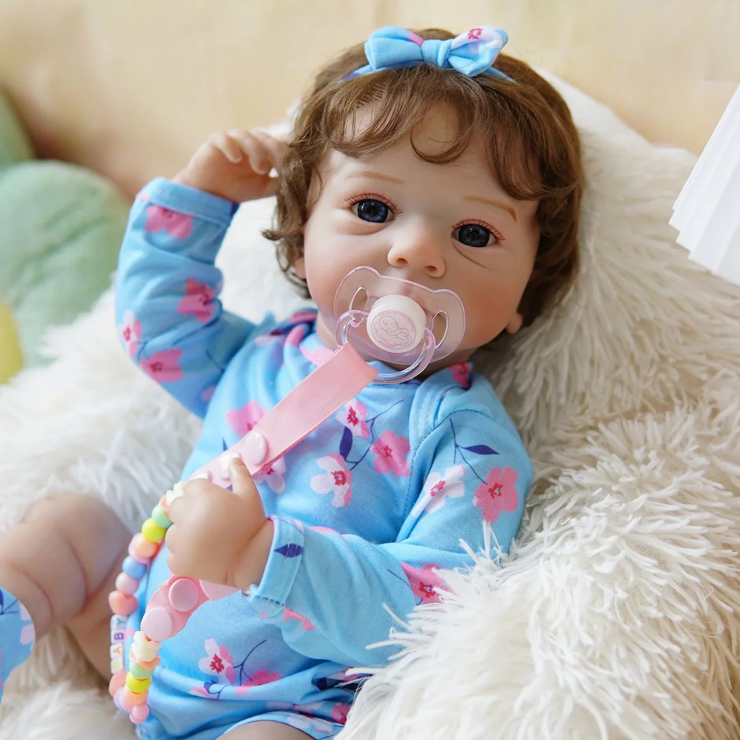 Boneca Bebê Reborn Ivy olhos azuis Greenlucky