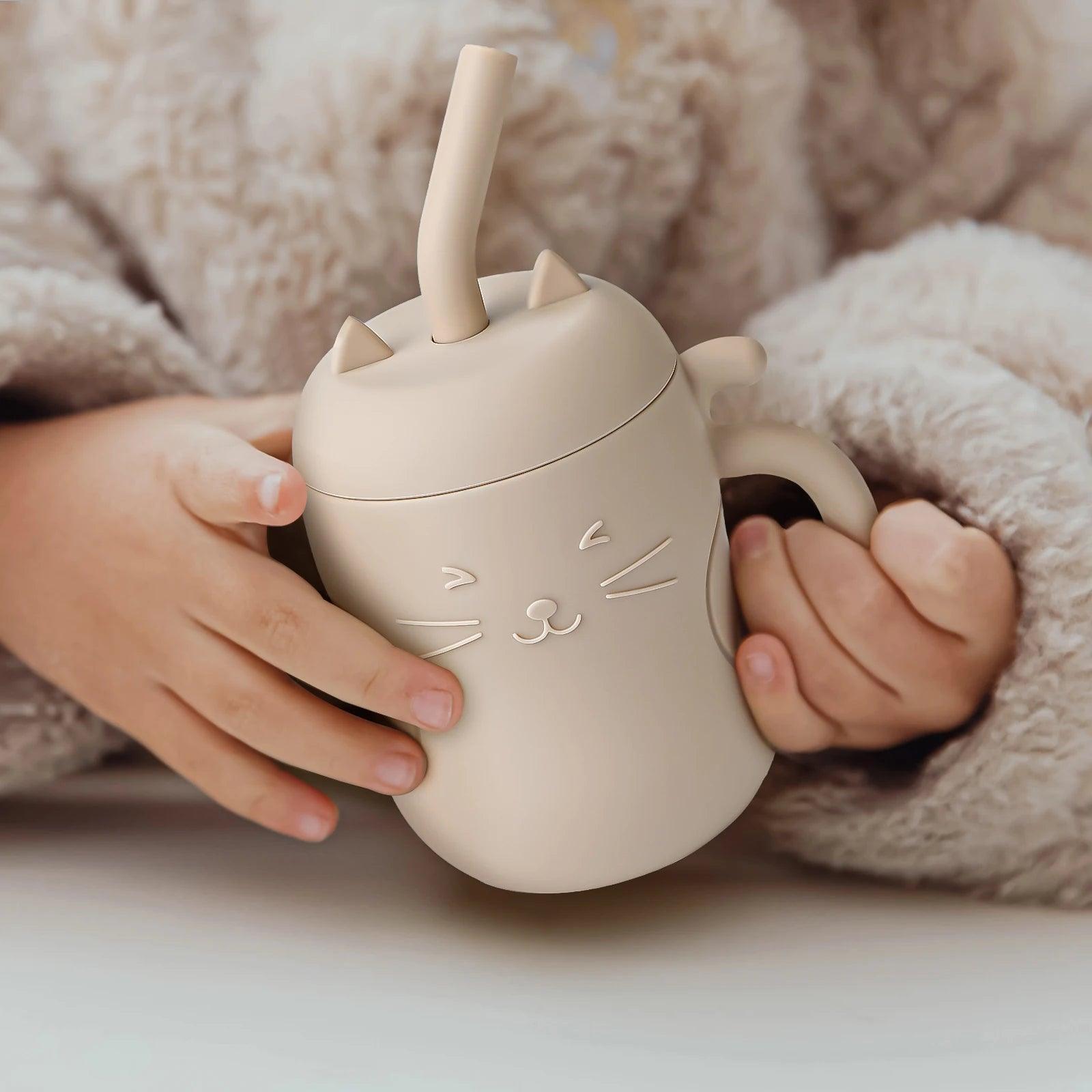 Copo de Silicone com Canudo para Bebê