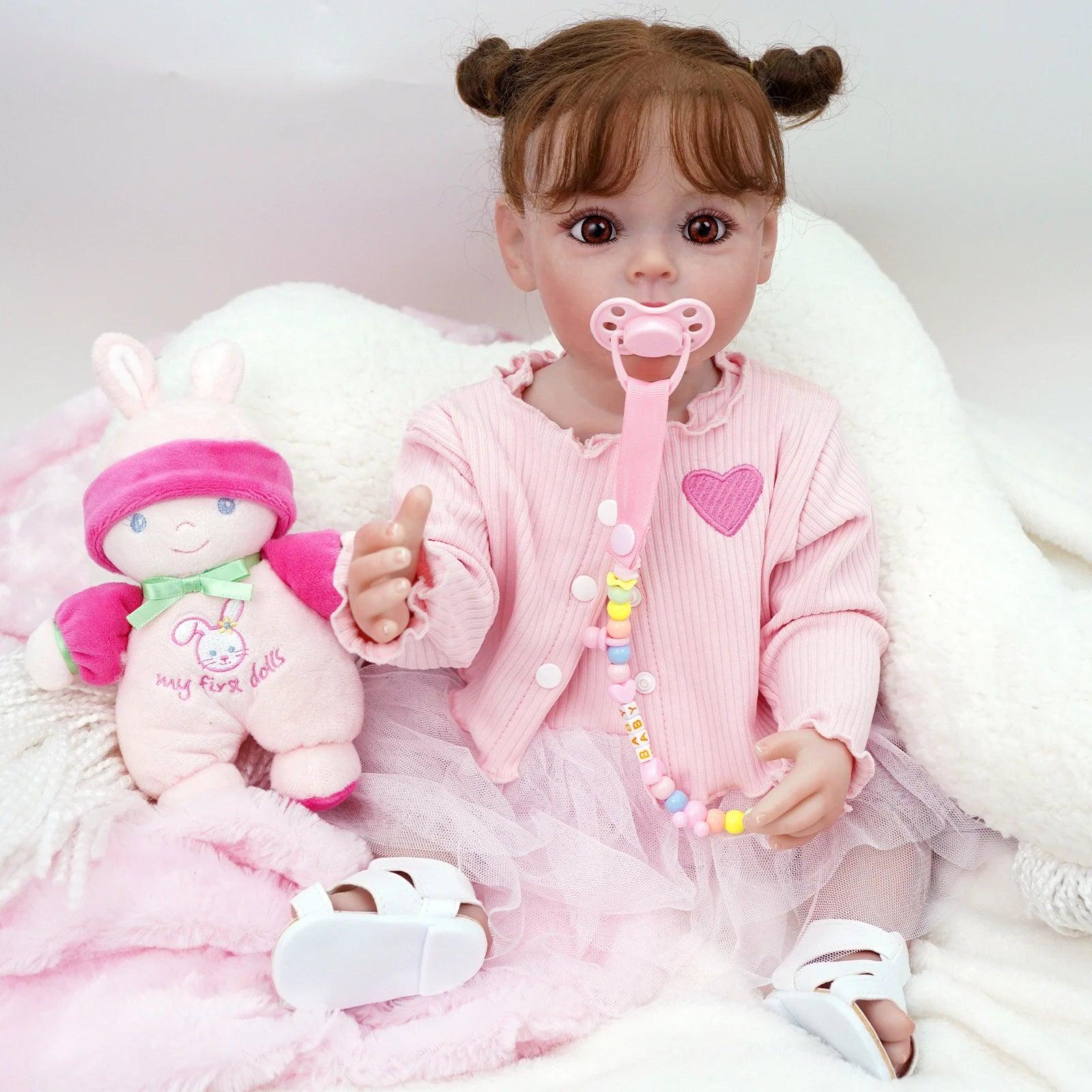 Boneca Bebê Reborn Menina Bailarina Corpo Inteiro em Silicone Macio