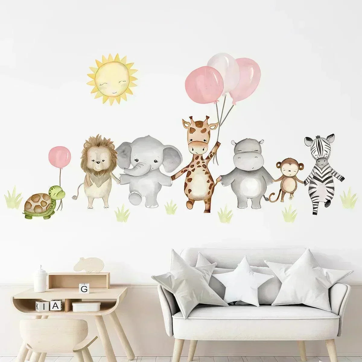 Adesivos de Parede Animais Divertidos para Quarto Infantil