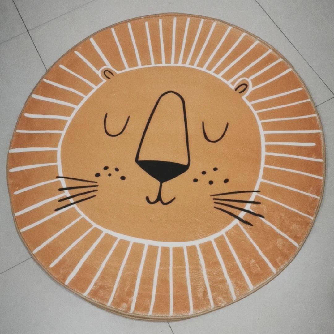 Tapete Infantil Redondo com Estampa de Leão