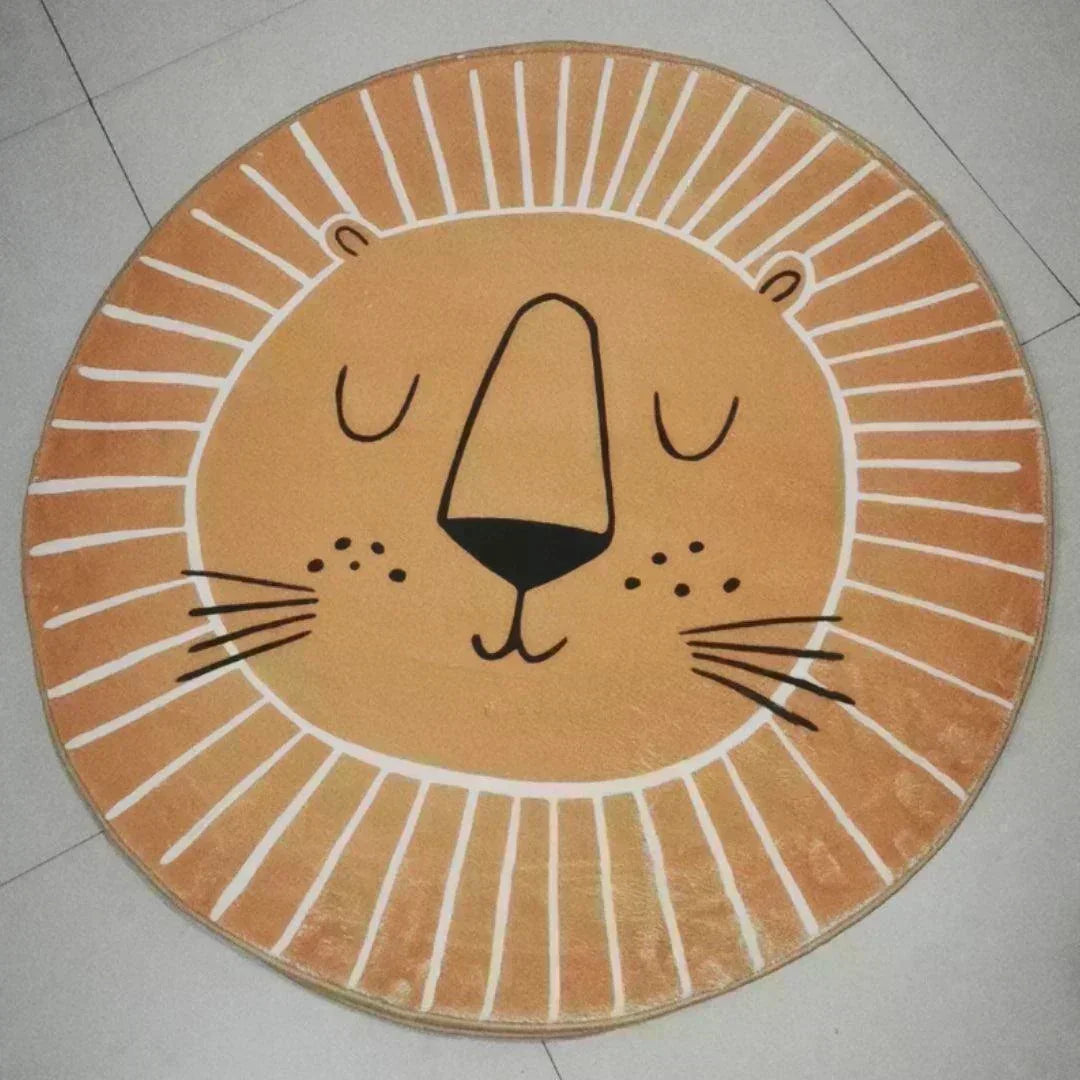 Tapete Infantil Redondo com Estampa de Leão