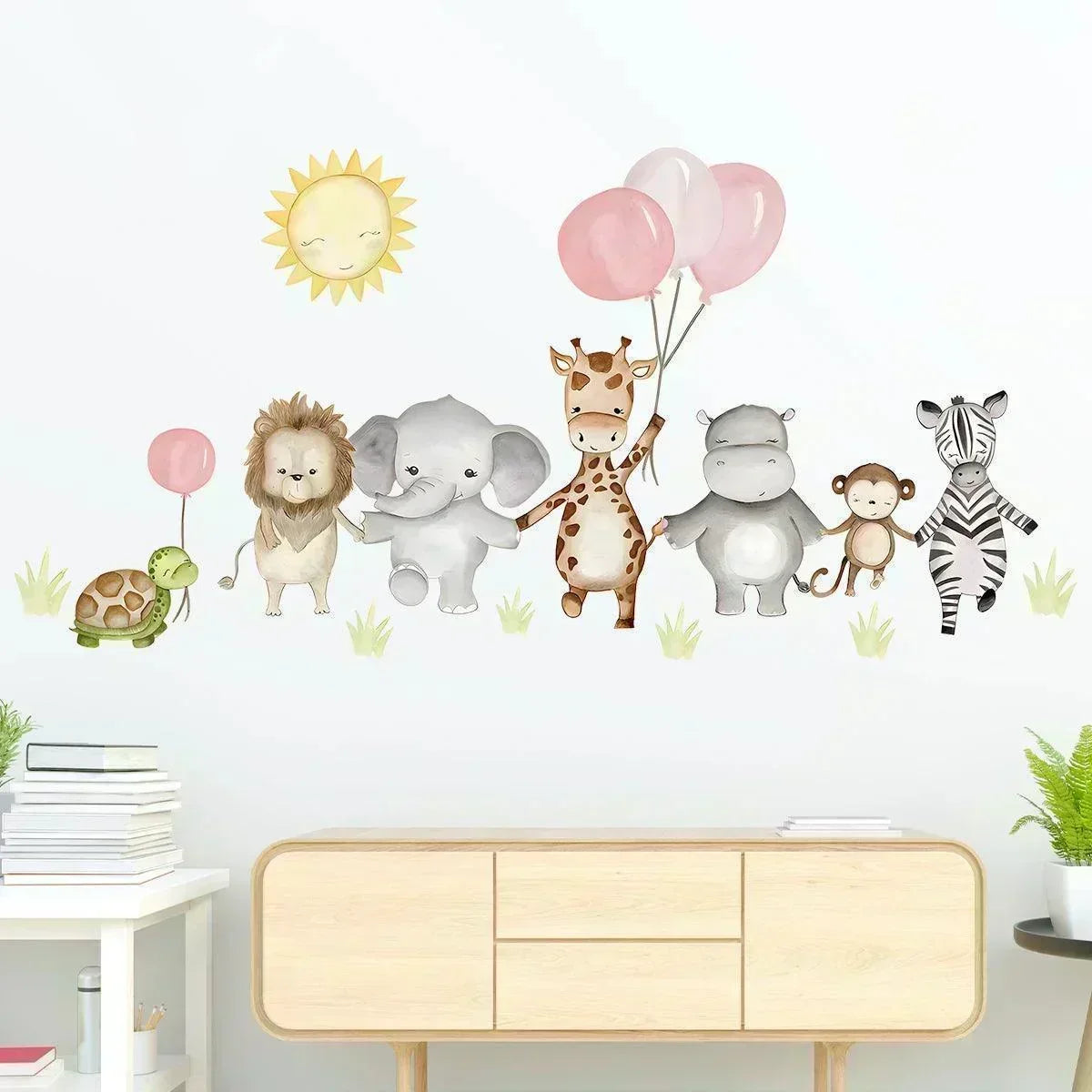 Adesivos de Parede Animais Divertidos para Quarto Infantil