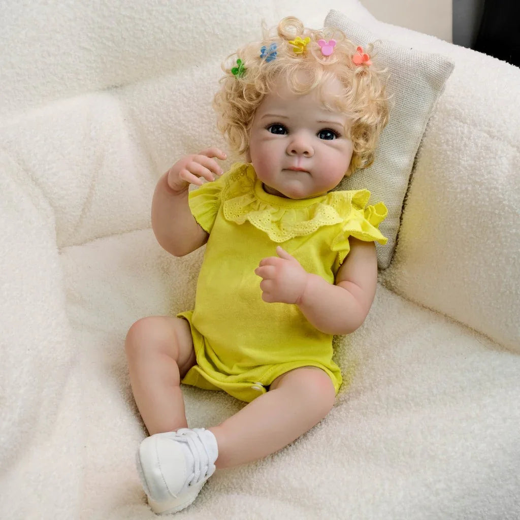 Boneca Bebê Reborn Menina Loirinha ou Ruivinha - Corpo Inteiro em Silicone Macio e Realista