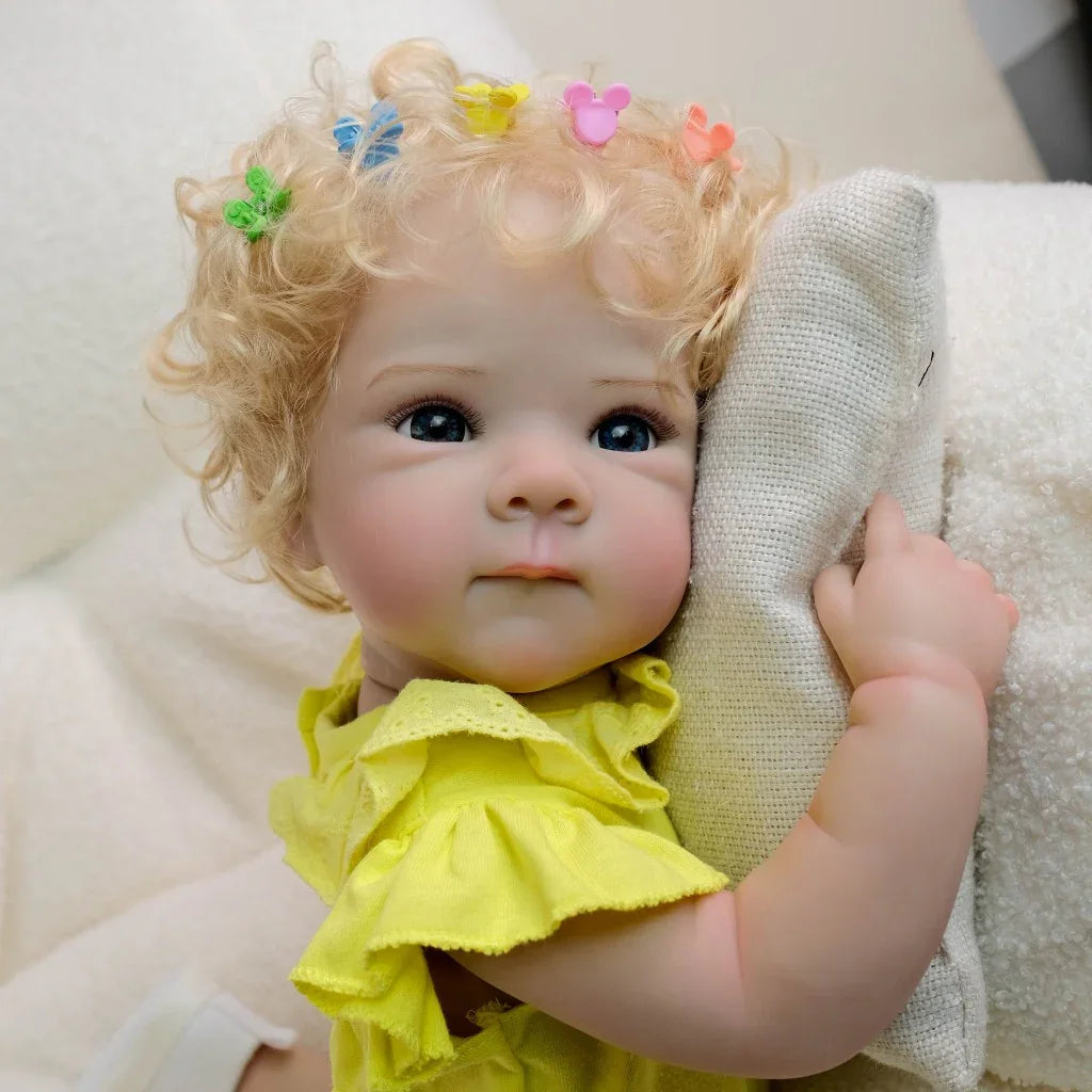 Boneca Bebê Reborn Menina Loirinha ou Ruivinha - Corpo Inteiro em Silicone Macio e Realista