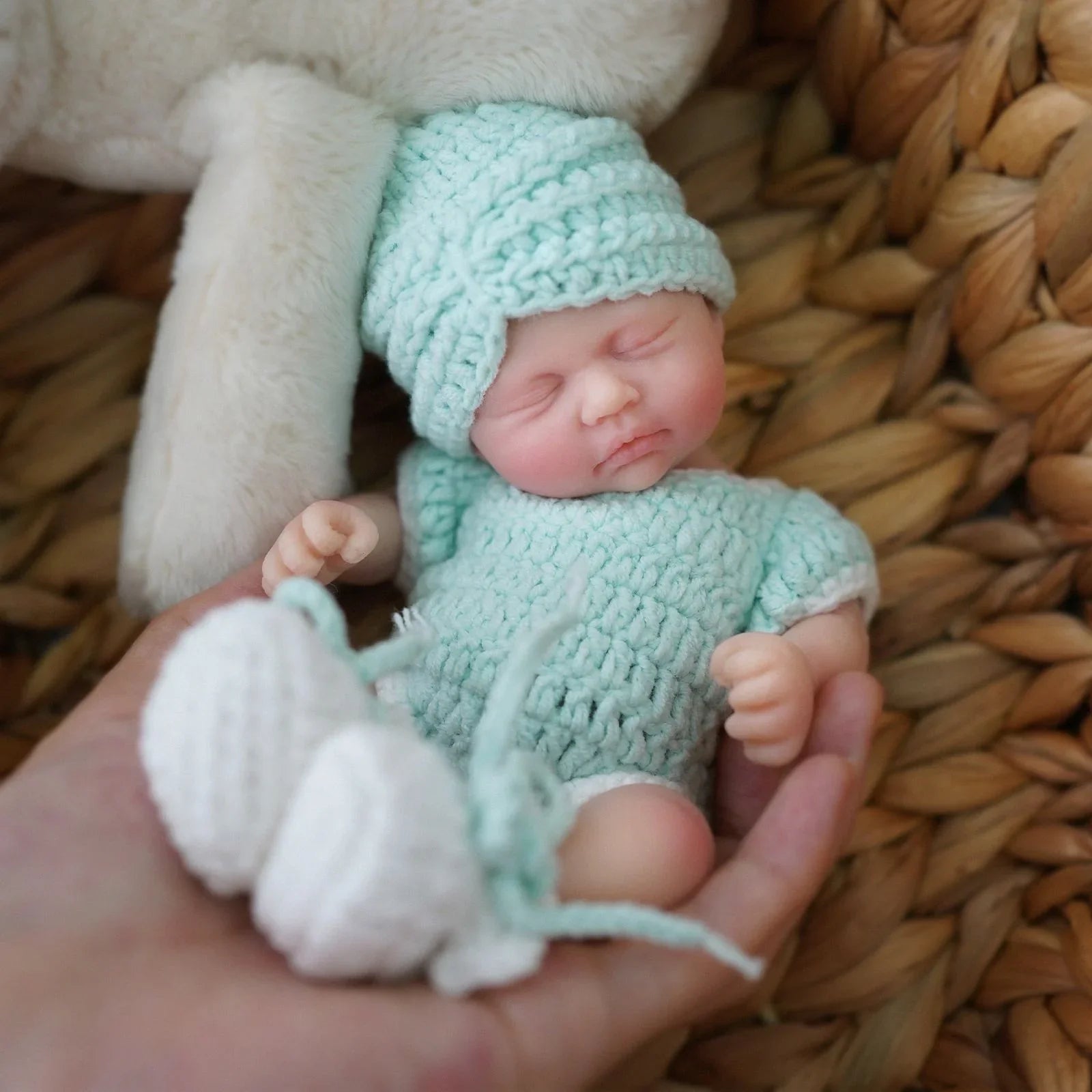 Mini Boneca Bebê Reborn Menina em Silicone Sólido Greenlucky