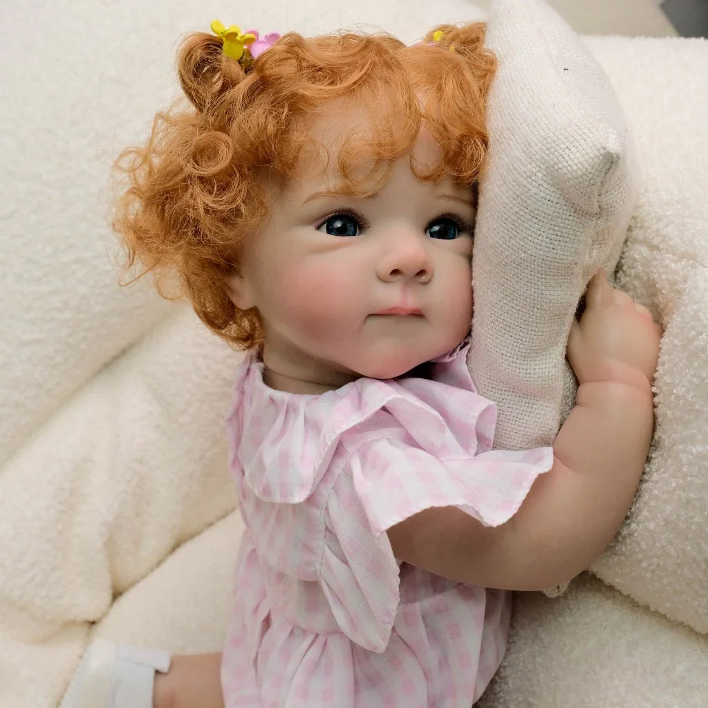 Boneca Bebê Reborn Menina Loirinha ou Ruivinha - Corpo Inteiro em Silicone Macio e Realista