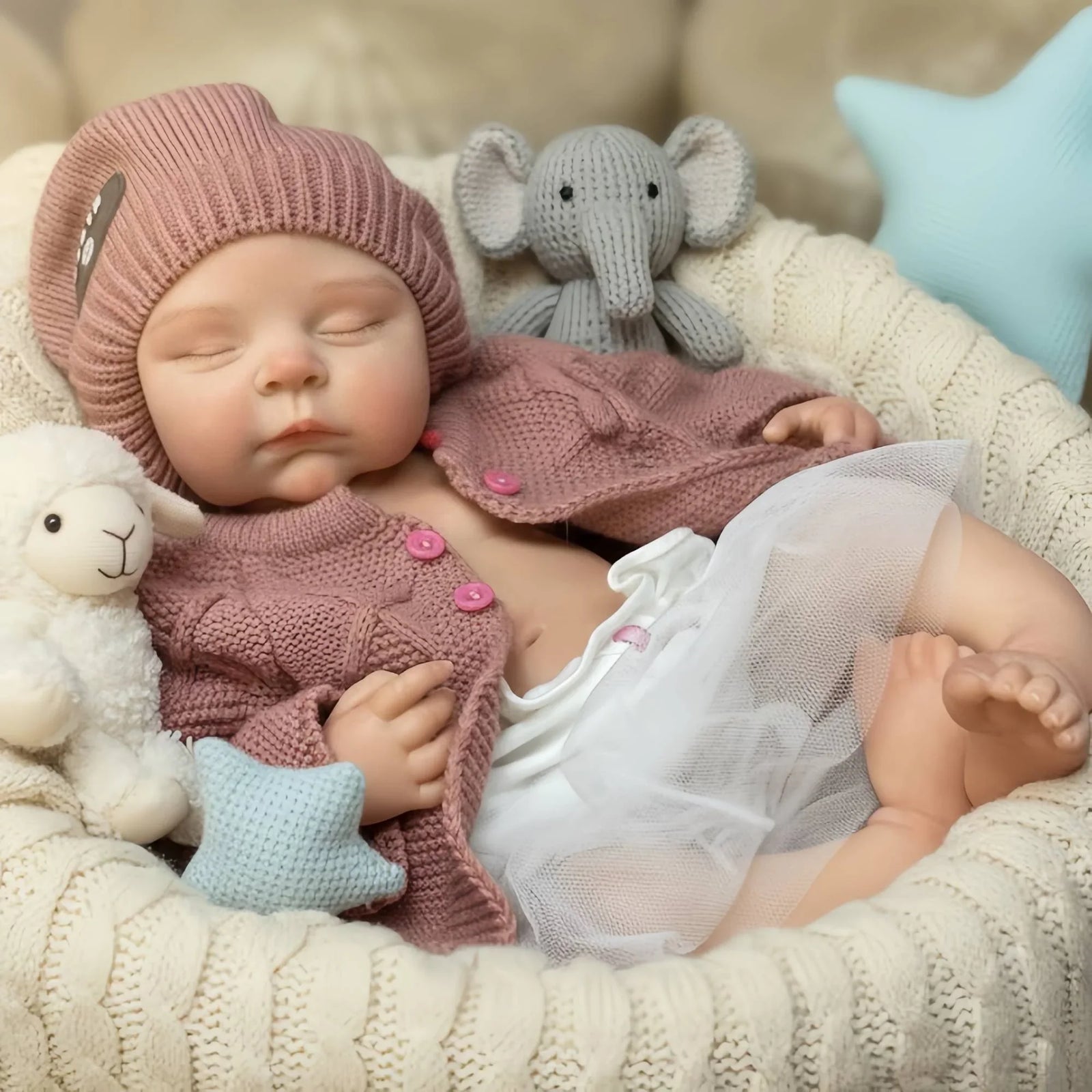 Boneca Bebê Reborn Olívia em Silicone Sólido Greenlucky