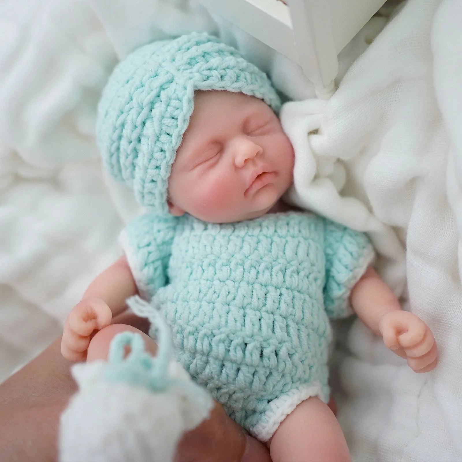 Mini Boneca Bebê Reborn Menina em Silicone Sólido Greenlucky