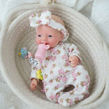 Mini Boneca Bebê Reborn Menina Sorriso em Silicone Sólido 20cm Greenlucky