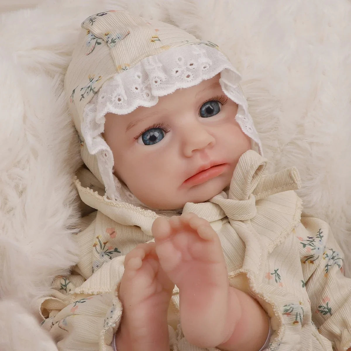 Boneca Bebê Reborn Blanca em Silicone Sólido Greenlucky
