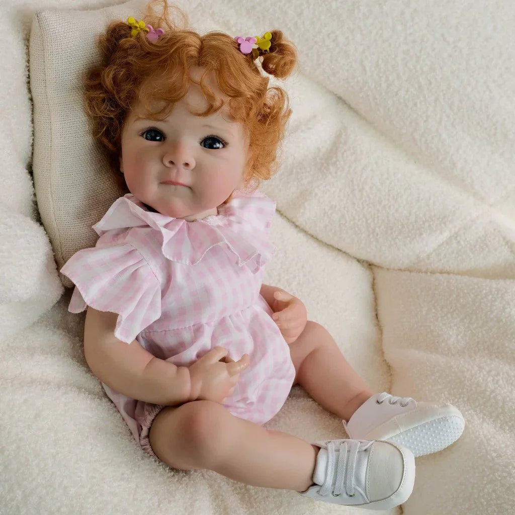 Boneca Bebê Reborn Menina Loirinha ou Ruivinha - Corpo Inteiro em Silicone Macio e Realista
