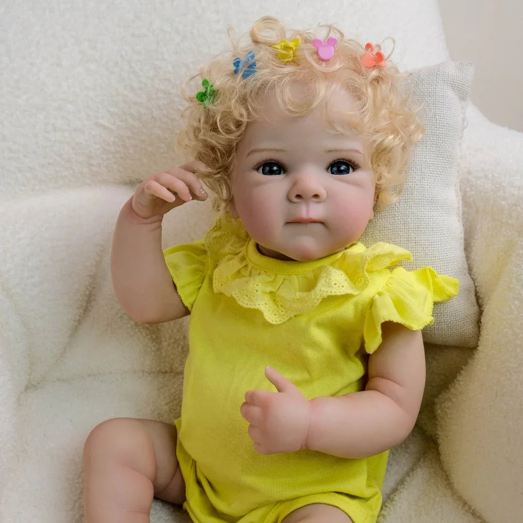 Boneca Bebê Reborn Menina Loirinha ou Ruivinha - Corpo Inteiro em Silicone Macio e Realista